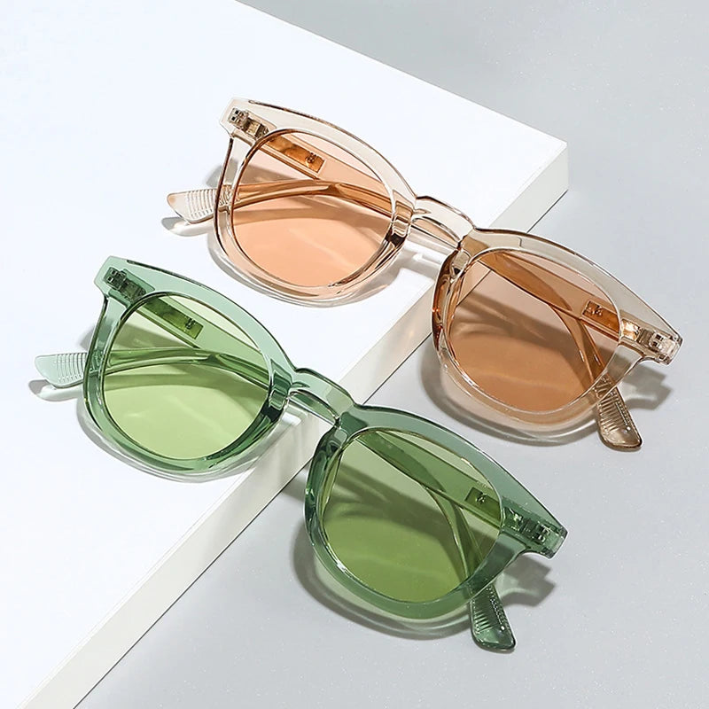 SHAUNA Retro Oval Women Sunglasses Fashion Shades UV400