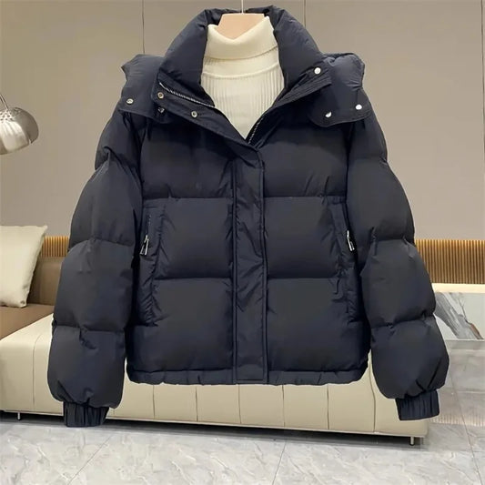 Parkas pour femmes 2024 nouvelle veste d'hiver coréenne décontractée manteau ample en duvet surdimensionné à capuche chaud doux coton bouffant vêtements de neige vestes