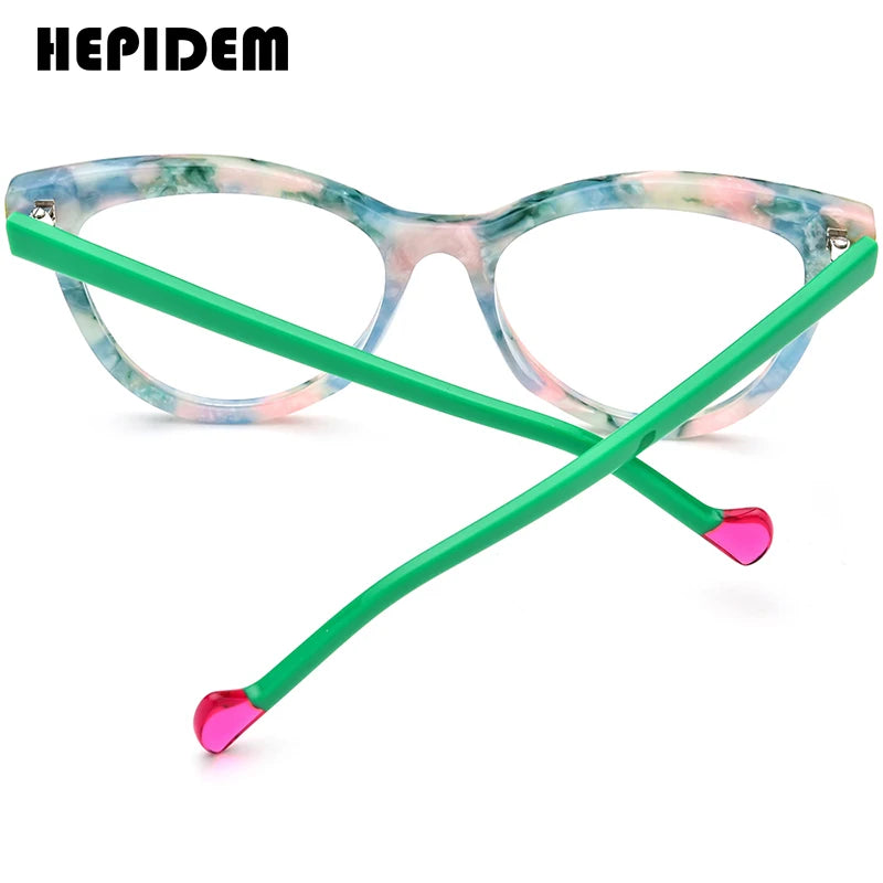 Lunettes en acétate HEPIDEM pour femmes, nouvelle mode 2024, lunettes rétro œil de chat, lunettes H9362