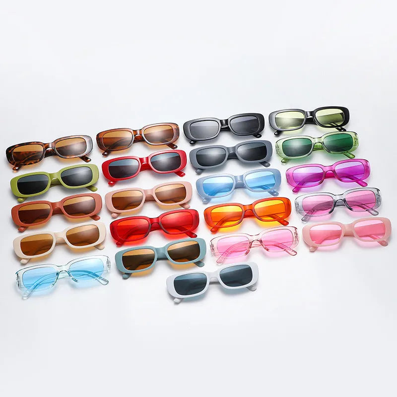 13pcs Small Square Sunglasses Women Retro Sun Glasses Men Brand Classic Travel Rectangle Candy Colors Eyeglasses Female UV400