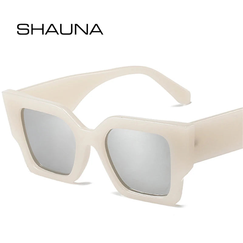 SHAUNA Ins Popular Fashion Cat Eye Jelly Color Sunglasses Women Shades UV400 Men Trending Leopard Dark Green Sun Glasses