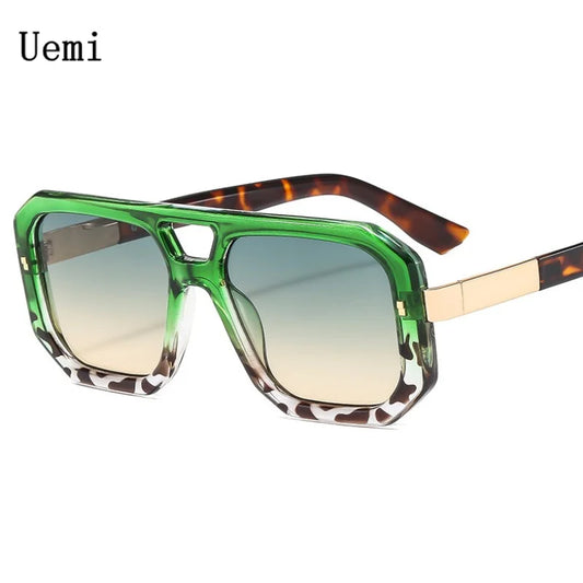 2024 New Retro Square Double Bridge Sunglasses For Women Men  Fashion Colorful Frame Sun Glasses Shases UV400 Eyeglasses Wholesa