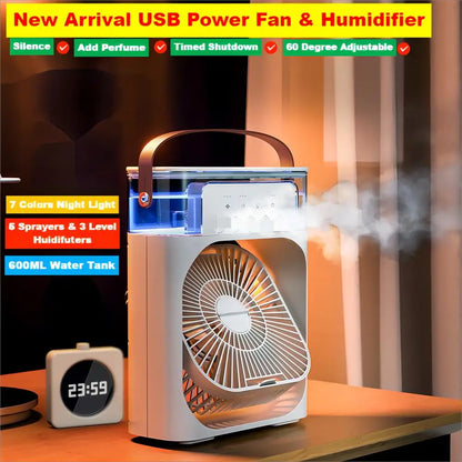 Portable 3 In 1 Fan AIr Conditioner Household Small Air Cooler LED Night Lights Humidifier Air Adjustment Home Fans Dropshipping