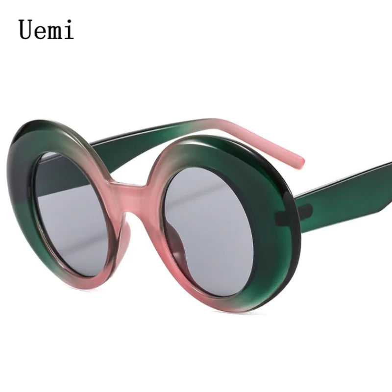 New Fashion Green Round Sunglasses For Women Men Modern Luxury Designer Female Sun Glasses Shades UV400 Eyeglasses Wholesale