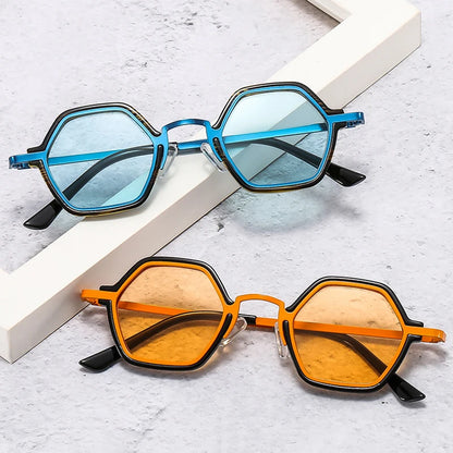 SHAUNA Retro Punk Männer Polygon Quadrat Sonnenbrille Mode Klar Ozean Verlaufsgläser Brillen Frauen Trend Sonnenbrille UV400