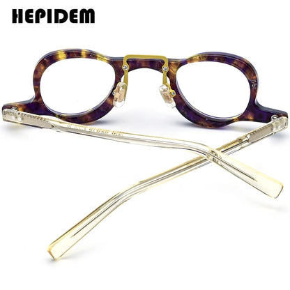 HEPIDEM Acetate Glasses Frame Men 2024 New Women Vintage Retro Small Cat Eye Eyeglasses Spectacles Eyewear H9175