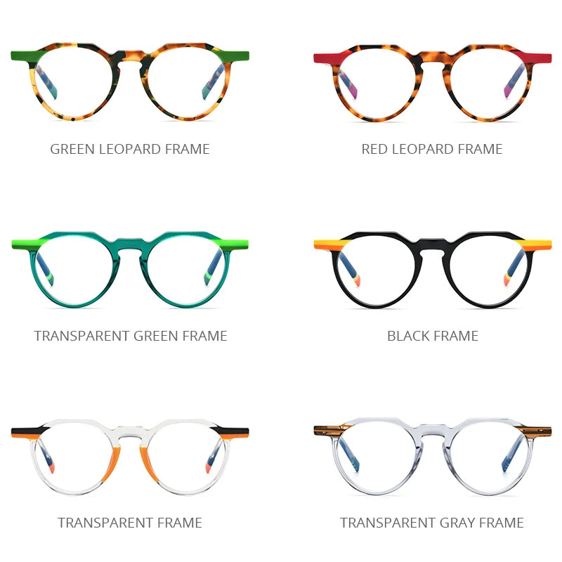 HEPIDEM Multicolor Acetate Glasses Men 2022 New Polygon Eyeglasses Frame Women Spectacles Eyewear 9220