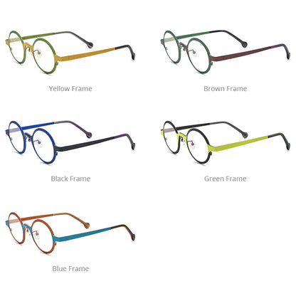 FONEX Titanium Glasses Women 2023 New Men Colorful Fashion Round Eyeglasses Eyewear F85771