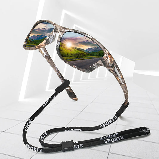 Mit Kette Mode Polarisierte Sport Sonnenbrille Männer Frauen Angeln Fahren Wandern Radfahren Klettern Skifahren Sonnenbrille UV400 Eyewea