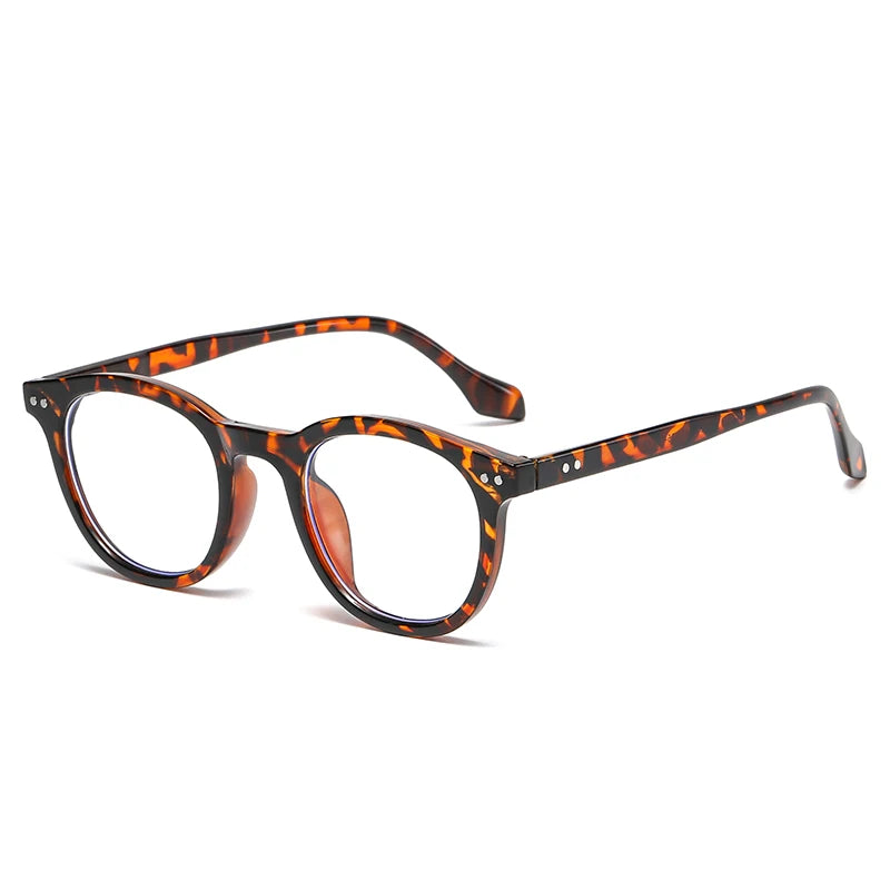 Montures de lunettes d'ordinateur ovales tendance pour femmes, vintage, transparentes, bloquant la lumière bleue, lunettes pour hommes, monture optique rétro à rivets