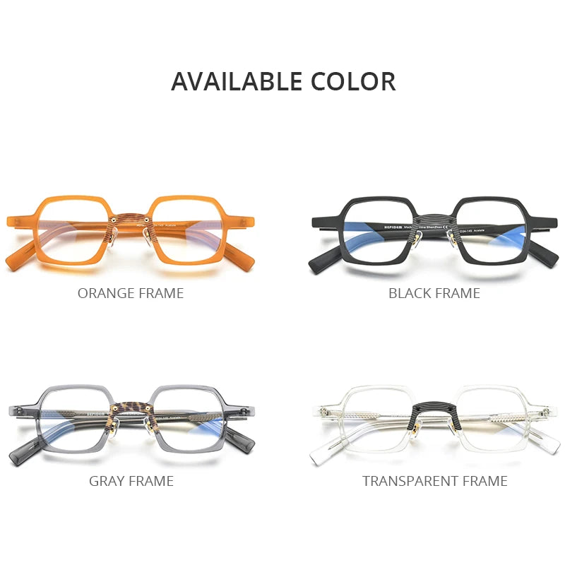 HEPIDEM Acetate Glasses Men 2022 Vintage Retro Square Eyeglasses Frame Women Spectacles Eyewear 9187