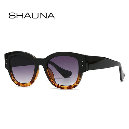 SHAUNA Retro Quadratische Sonnenbrille Damen Mode Nieten Farbverlauf Shades UV400 Männer Punk Sonnenbrille