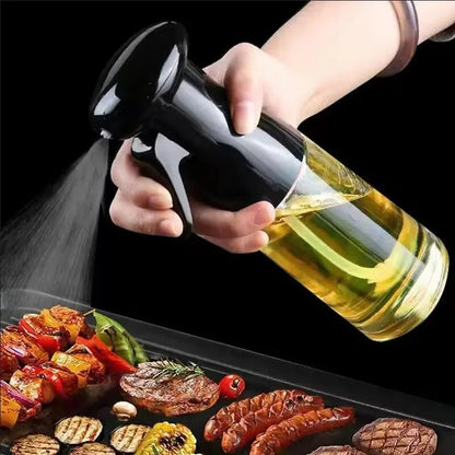 1 bouteille d'huile de cuisine transparente noire, vaporisateur d'huile de cuisson, bouteille d'huile d'olive, vaporisateur de barbecue, distributeur d'huile domestique