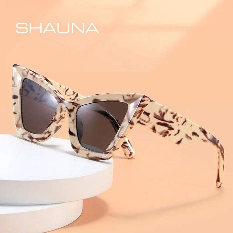 SHAUNA Oversized Cat Eye Women Sunglasses UV400