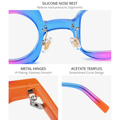 HEPIDEM Multicolor Acetate Glasses Men Square Round Eyeglasses Women Spectacles Eyewear 9260