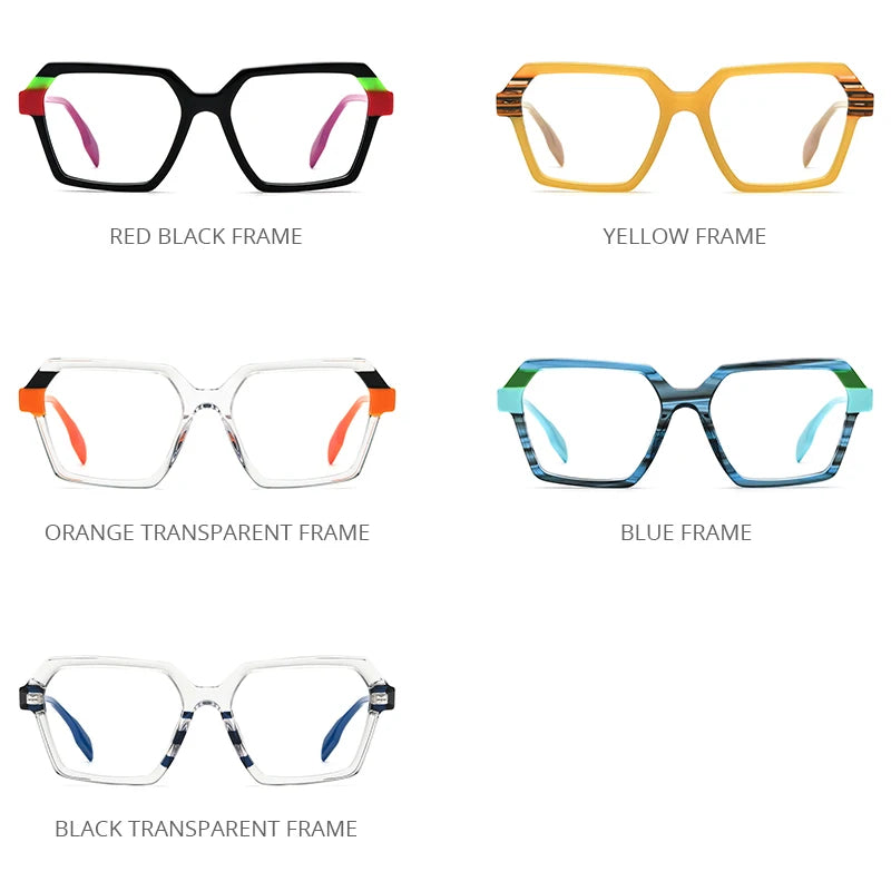 HEPIDEM Multicolor Acetate Glasses Men Retro Square Eyeglasses Women Frame Spectacles Eyewear 9238