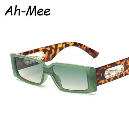 Rectangle Luxury Brand Sunglasses Women Leopard Square Sun Glasses Men Punk Eyeglasses Shades UV400