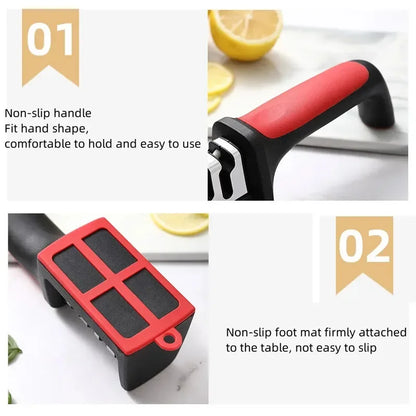 Kitchen 4-Segment Knife Sharpener Household Multi-Functional Hand-Held 4-Purpose Black Sharpening Stone Quick Knife Sharpener