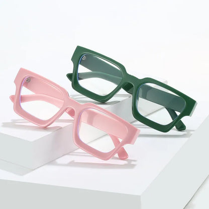 Lunettes de lecture carrées anti-lumière bleue pour femmes et hommes, monture simple et transparente, verres optiques, vente en gros