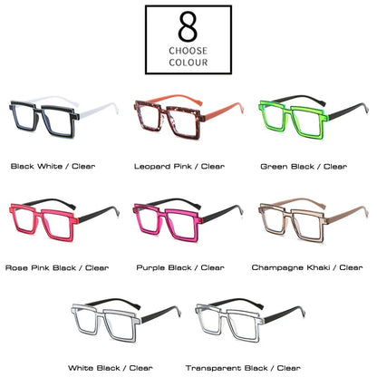 SHAUNA Retro Fluorescence Color Square Women Glasses Frame Fashion TR90 Clear Anti-Blue Light Eyewear Men Green Optical Frame