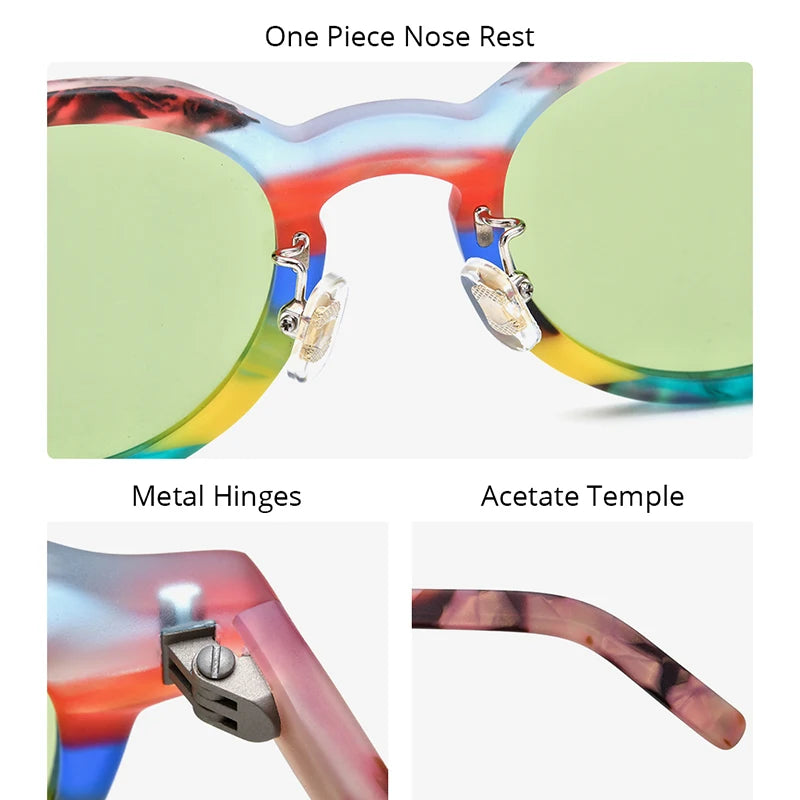 HEPIDEM Colorful Acetate Polarized Sunglasses Men 2024 New Trendy Retro Design Square Sun Glasses UV400 Women Shades H9368T