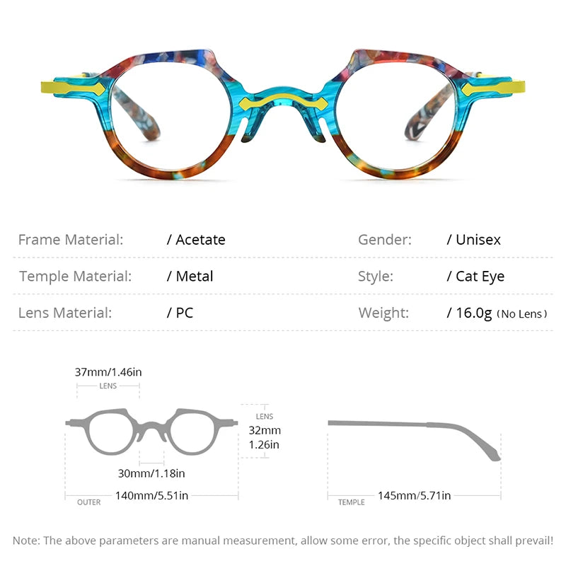 HEPIDEM Acetate Eyeglasses Women 2024 New Vintage Retro Cat Eye Glasses Men Spectacles Eyewear H9341