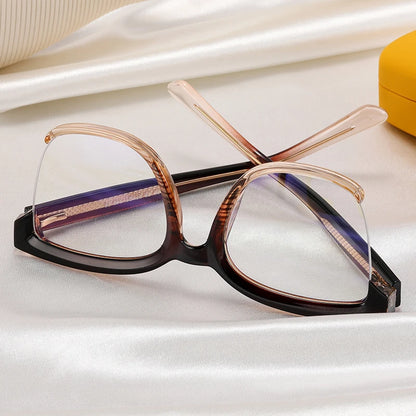 SHAUNA Anti-Blue Light TR90 Women Half Frame Colorful Eyewear Fashion Spring Hinge Optical Frames