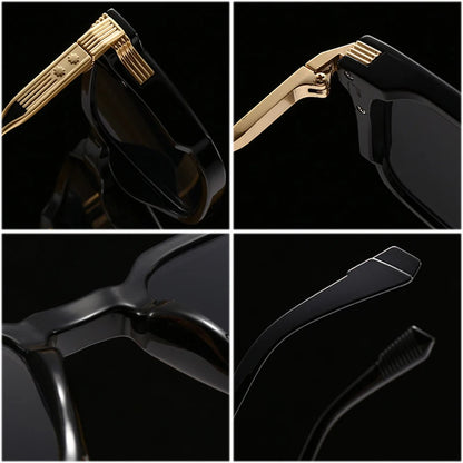 SHAUNA New Square Women Luxury Sunglasses Retro Rivets Men Gradient Shades UV400 Sun Glasses