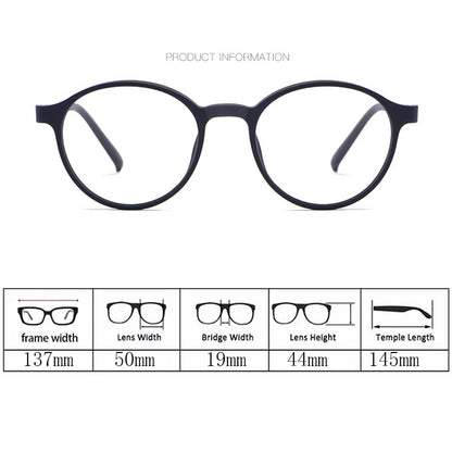 ZIROSAT 3050 Ultralight Titanium TR90 Myopia Glasses Retro Round Optical Prescription Eyeglasses Frame Men And Women