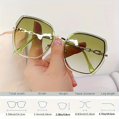 Vintage Quadrat Sonnenbrille Frau Klassische Retro Gradienten Spiegel Rahmenlose Sonnenbrille Weibliche Mode Randlose Oculos De Sol