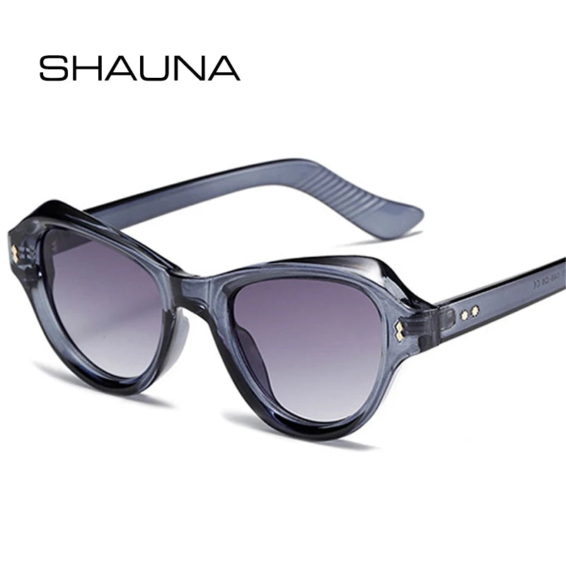 SHAUNA Fashion Cat Eye Rivets Women Sunglasses Retro Gradient Shades UV400 Men Sun Glasses