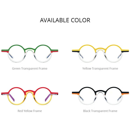 HEPIDEM Multicolor Acetate Glasses Men Retro Round Eyeglasses Women Frame Spectacles Eyewear 9243