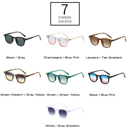 SHAUNA New Square Women Gradient Sunglasses Retro Rivets Men Trending Punk Sun Glasses