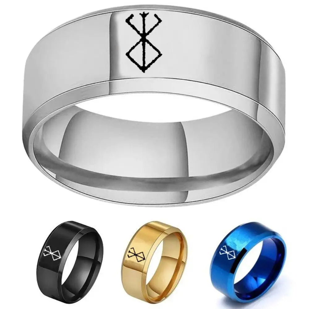 Commemorative Anime Ring Fashion Laser Stainless Steel Anime Peripheral 4 Colors Gift Berserk Ring Girl