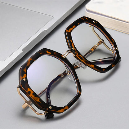 Lunettes de lecture carrées surdimensionnées à la mode pour femmes, anti-lumière bleue, de luxe, de haute qualité, transparentes, tendance, pour ordinateur