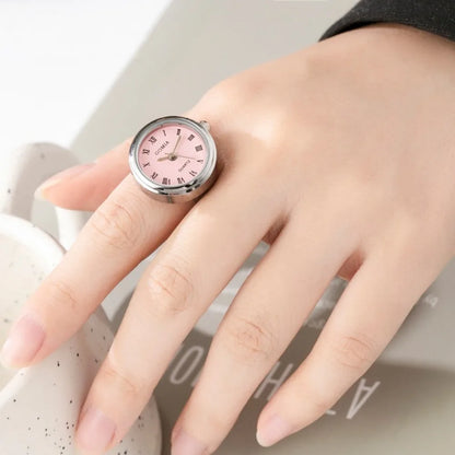 Mini Couple Watch Ring Retro Round Gift Finger Clock Ring Couple Watches Finger Ring Watch Men