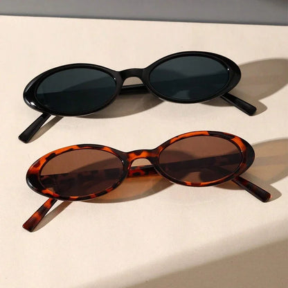 Lunettes de soleil ovales sexy pour femmes, petites, nouvelle mode 2024, léopard marron, lunettes de soleil chaudes, lunettes de soleil rétro colorées pour femmes