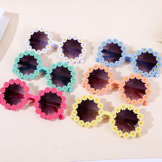 Kids Sunglasses Children Round Flower Sunglasses Girls Boys Baby Sport Shades Glasses UV400 Outdoor Sun Protection Eyewear