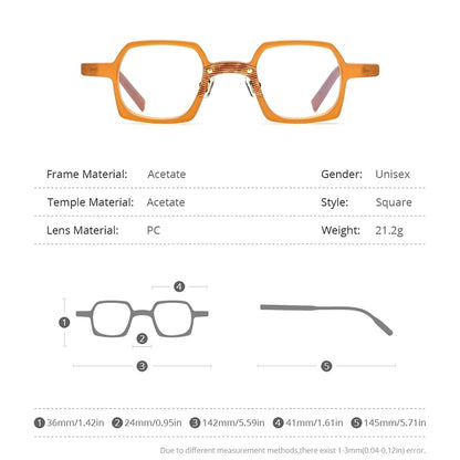 HEPIDEM Acetate Glasses Men 2022 Vintage Retro Square Eyeglasses Frame Women Spectacles Eyewear 9187