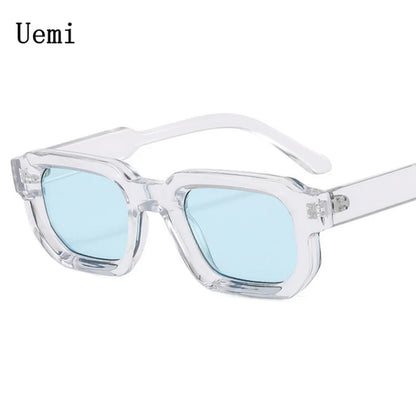 New Fashion Blue Square Sunglasses For Women Men Retro Luxury Designer Clear Lens Sun Glasses Shades UV400 Eyeglasses Wholesale