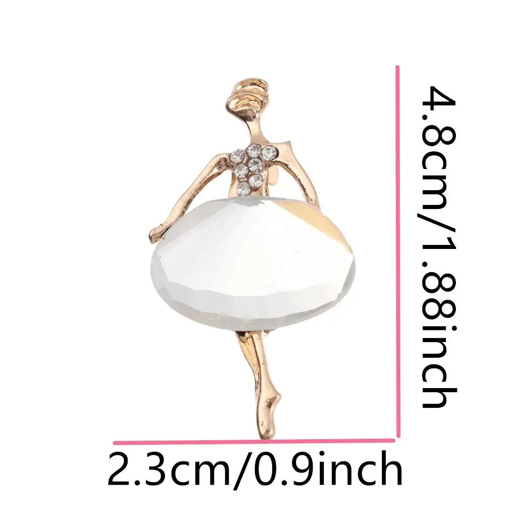 Cute Bag Gift Jewelry Crystal Badge Ballet Girl Pin Clothes Accessories Dancing Girl Brooches