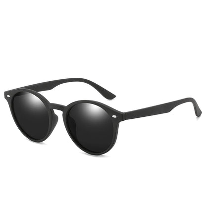 Fashion Men And Women Round Oval Sunglasses Polarized Driving Vintage Sun Glasses Circle Designer Black Eyewear UV400 Anti-glare