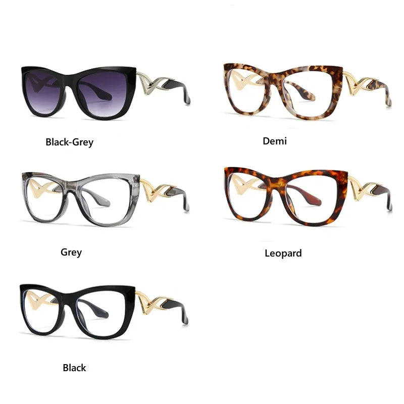 New Fashion Women Anti Blie Light Cat Eye Glasses Frame For Men Retro Clear Transparant Lens Reading Computer Optical Eyewear wh