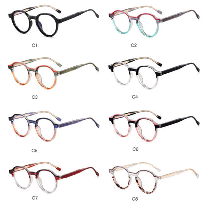 SHAUNA Retro Oval Women Double Color Glasses Frames Optical Men Clear Anti Blue Light TR90 Frame