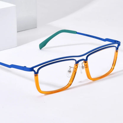 FONEX Acetat Titan Brillengestell Männer 2024 Neue Damenmode Bunte Quadratische Brillen Brillen F85799