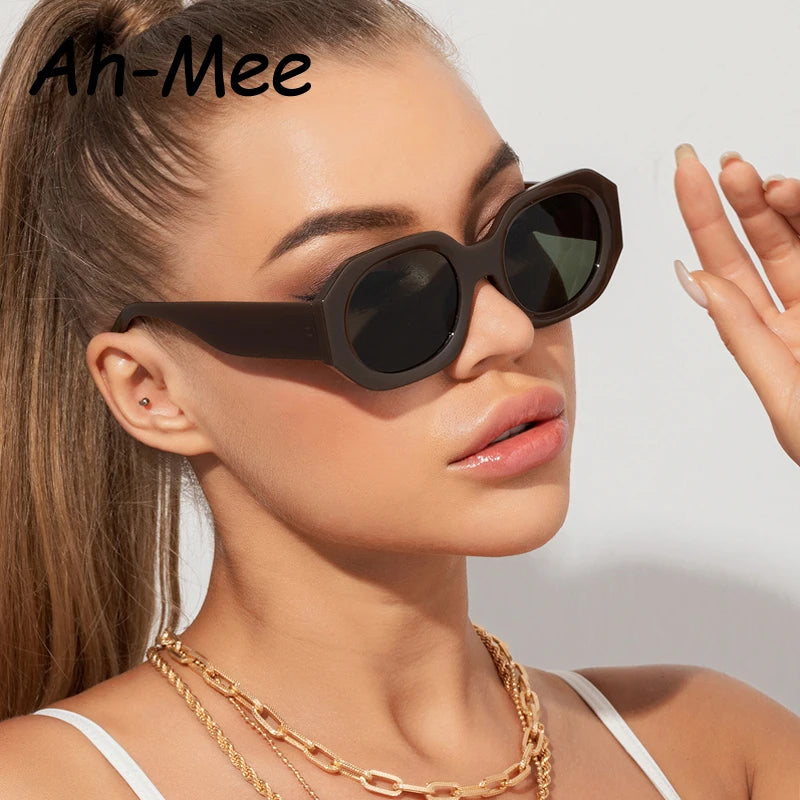 Quadratische Retro-Sonnenbrille für Damen, Vintage, kleiner Polygonrahmen, modische Luxus-Designer-Sonnenbrille, UV400-Schutz, trendige Sonnenbrillen