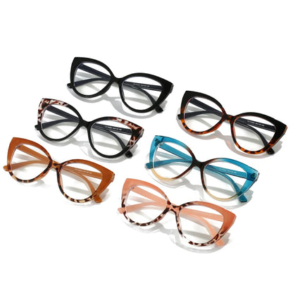 SHAUNA Retro TR90 Anti-Blue Light Cat Eye Women Glasses Frame Fashion Spring Hinge Men Colorful Leopard Optical Frame