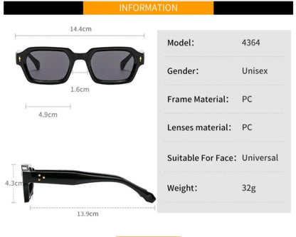 Lunettes de soleil carrées de petite taille pour femmes et hommes, design moderne, rétro, monture double couleur, lunettes de soleil, nuances UV400