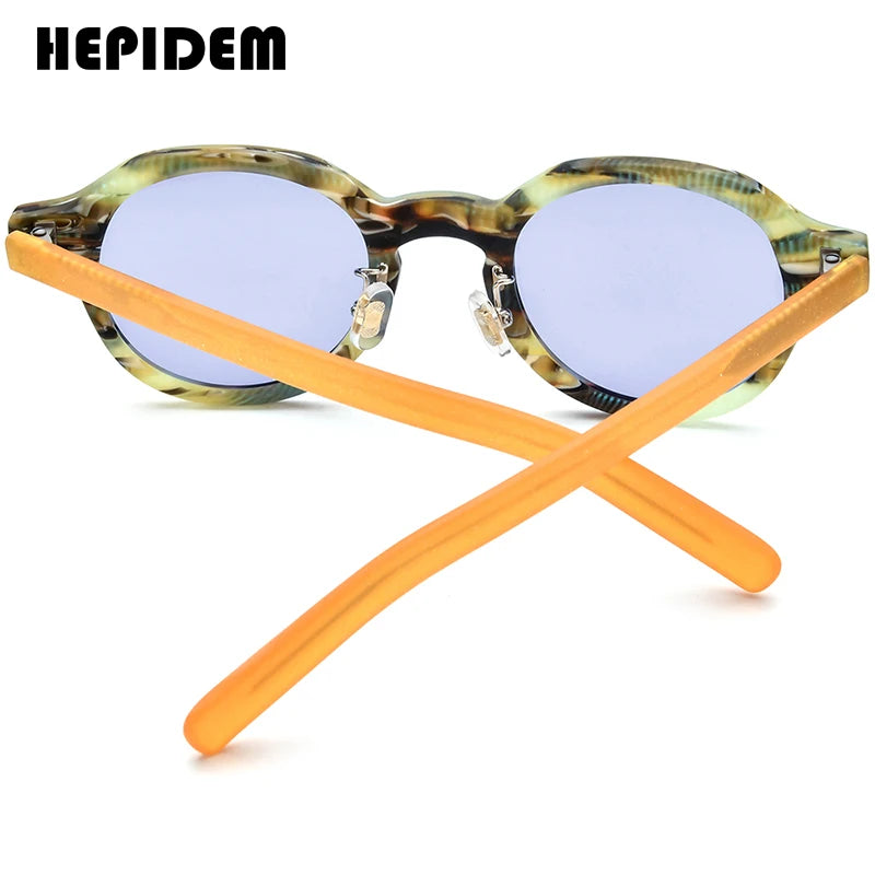 HEPIDEM Colorful Acetate Polarized Sunglasses Men 2024 New Trendy Retro Design Square Sun Glasses UV400 Women Shades H9368T