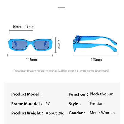 SHAUNA Electroplating Color PC Retro Small Rectangle Sunglasses y2k Ins Technology Sense Shades UV400